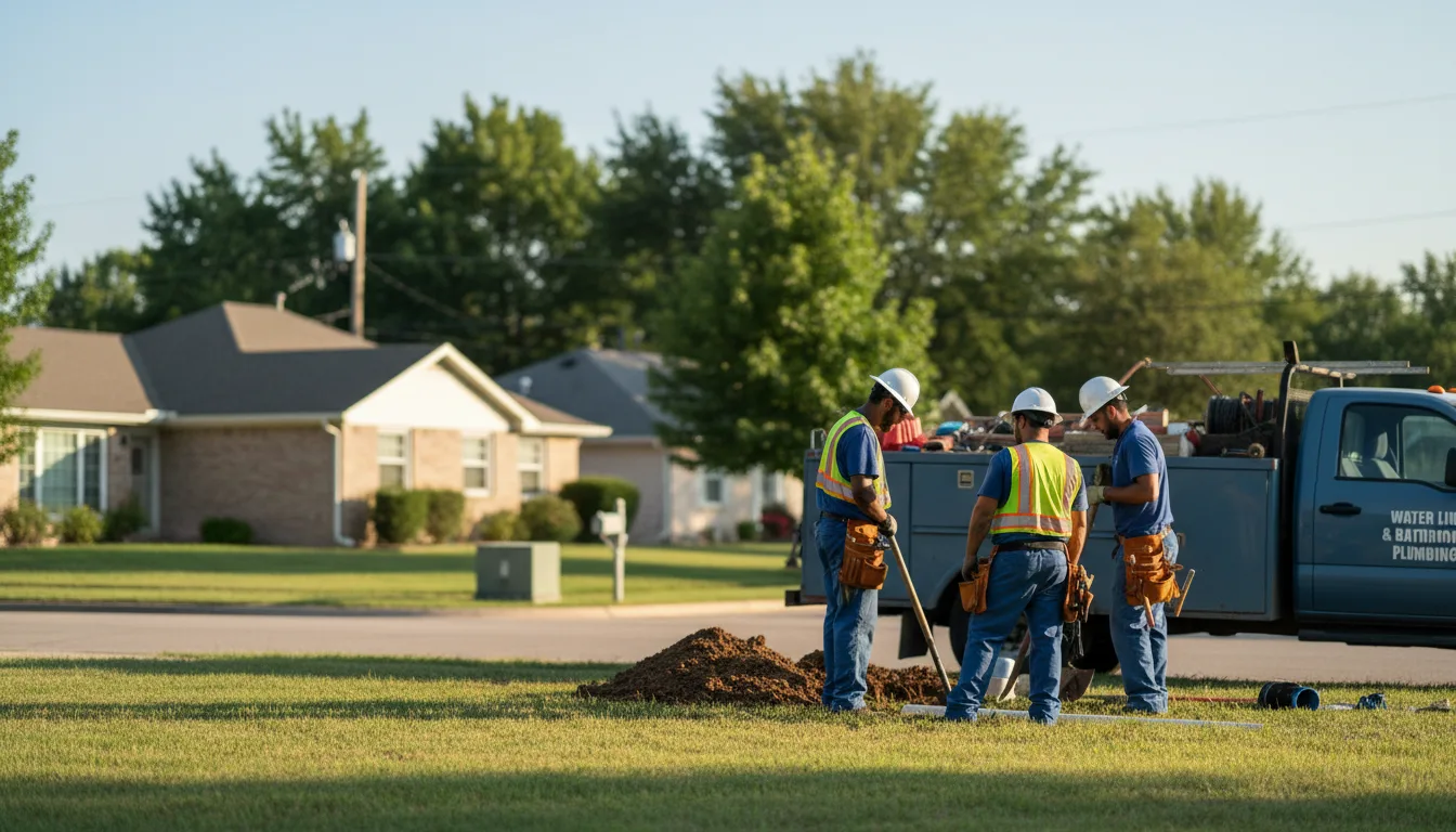 Residential water line and bathroom plumbing service in Sunny Side, GA